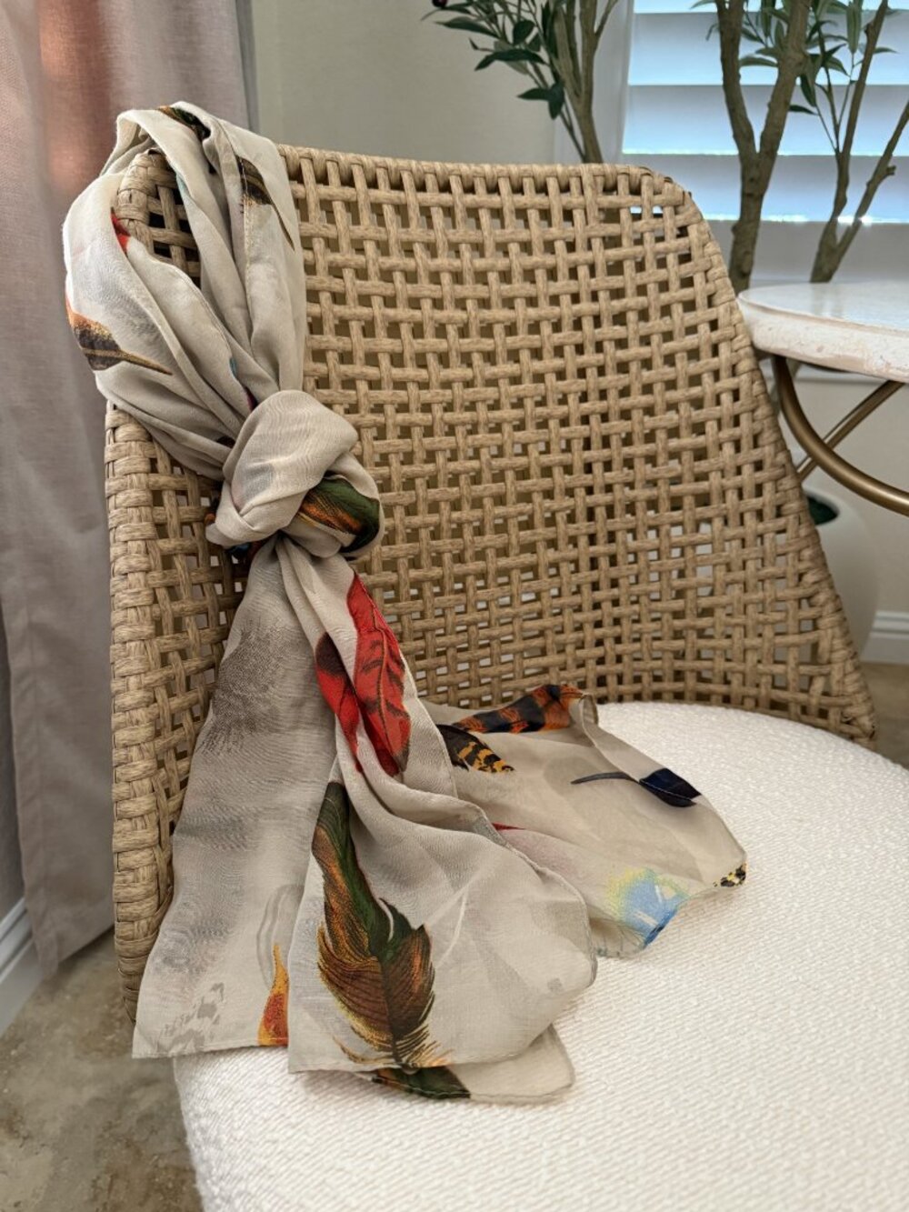'Falling Feathers' Scarf Wrap by 2 Chic